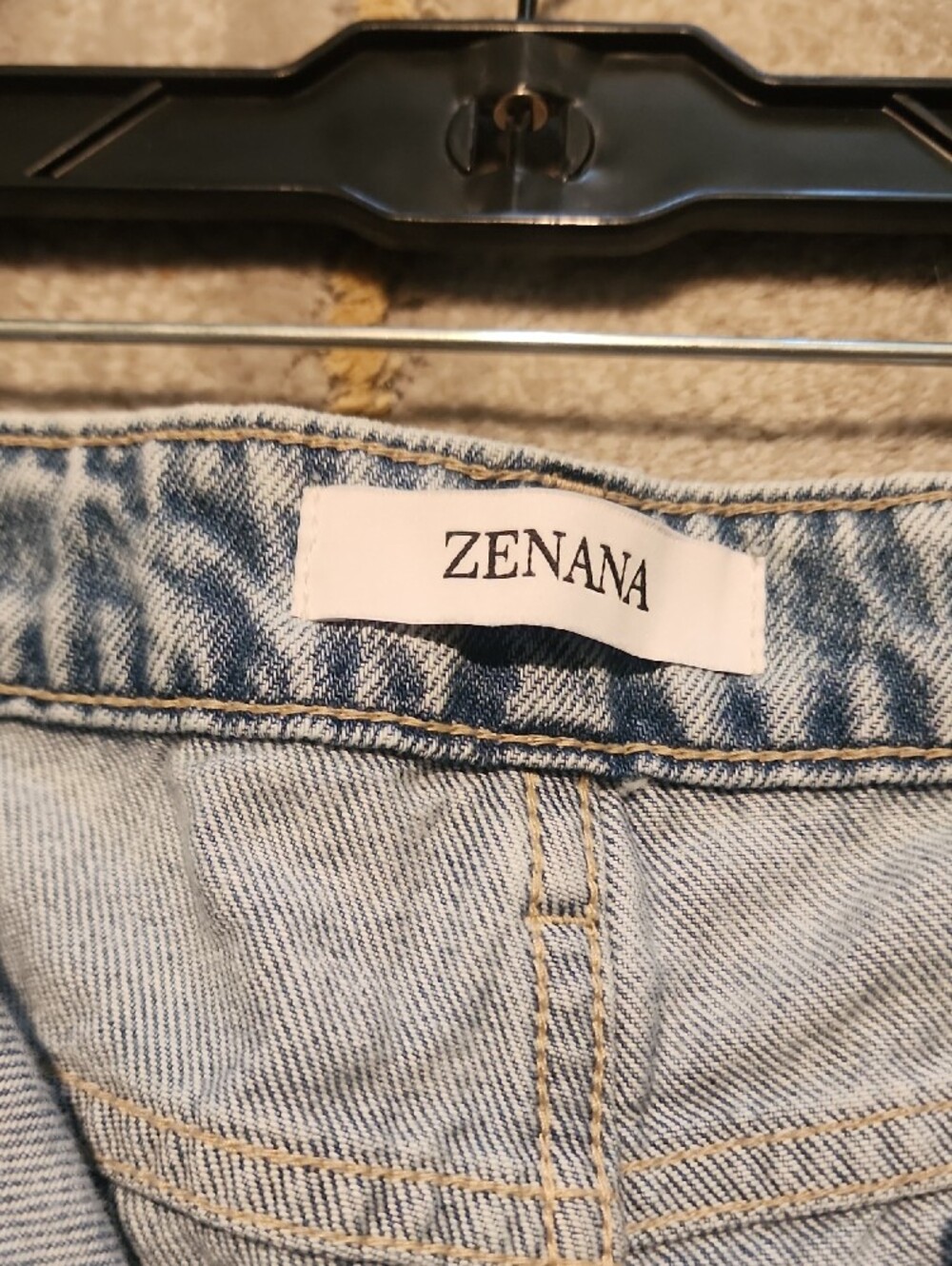 Zenana Outfitters Washed Light Blue Frayed Denim Shorts - Picture 3 of 6